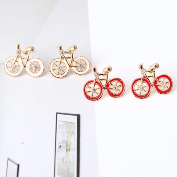 Poshmark Cute Bicycle stud Earrings 3 COLORS - Picture 5 of 7